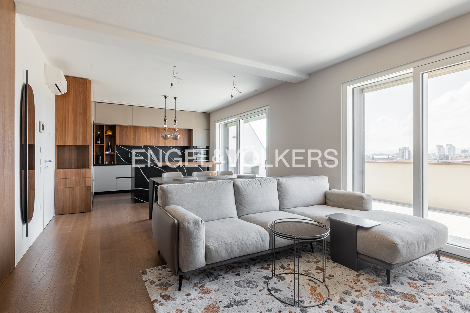 Refined contemporary attic on Passarotti Street