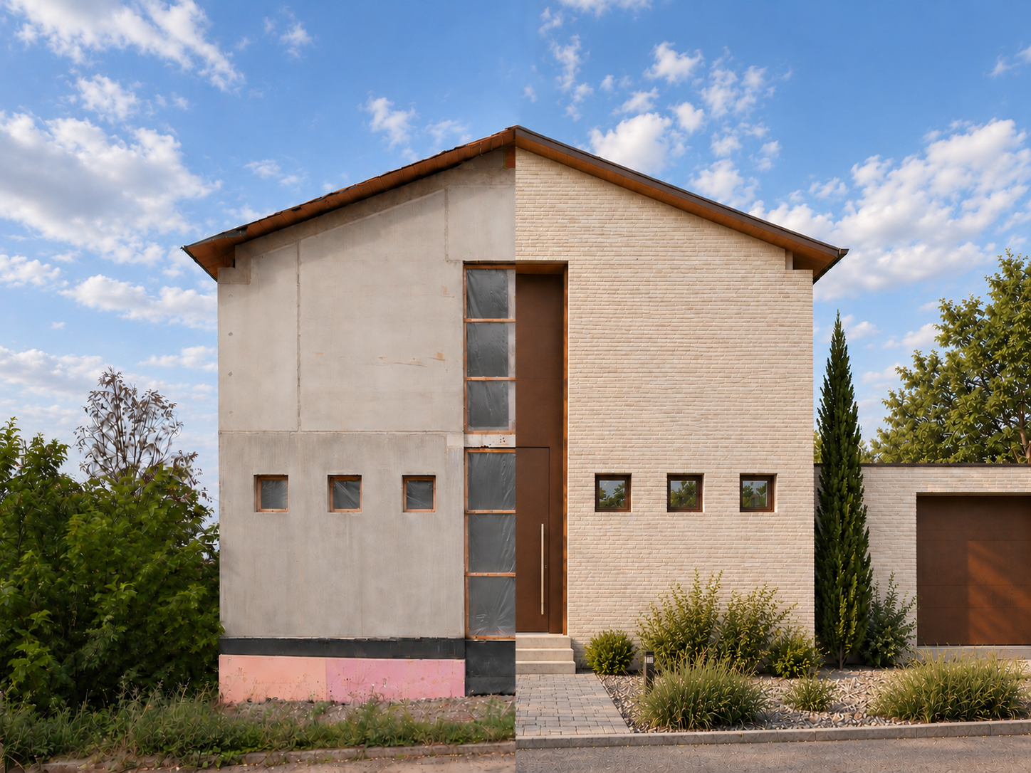Architektonische Vision trifft Gestaltungsspielraum – exklusives Einfamilienhaus im Rohbauzustand! [AI-modified]