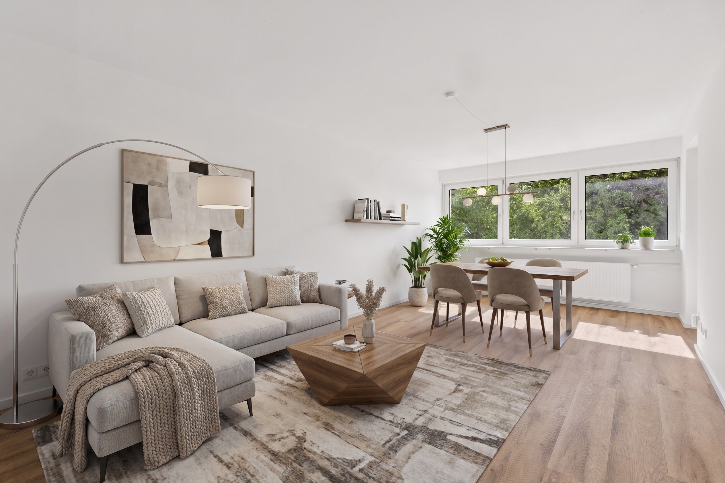 Kernsanierte 3-Zimmer-Wohnung mit Loggia in grüner Lage [AI-modified]