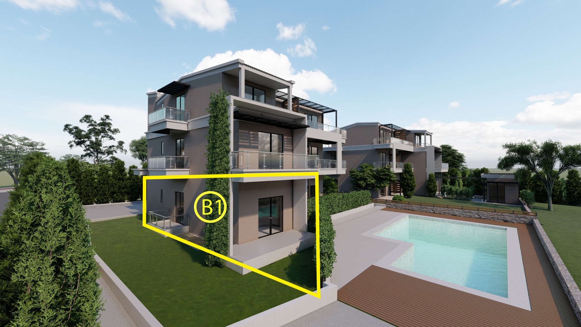 Investment-Apartment für das „Golden Visa“ in Kalyves, Chalkidiki