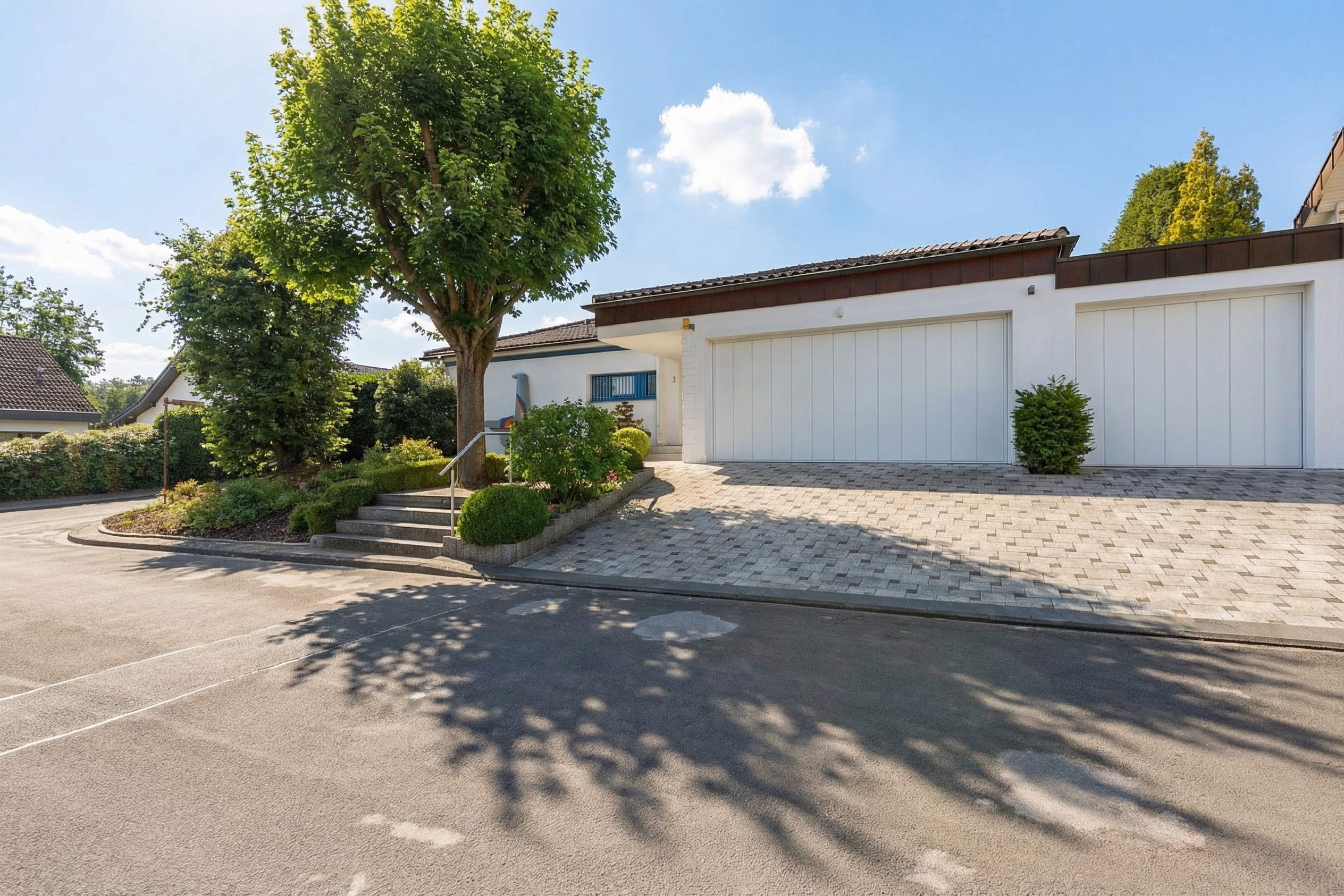 Spacious bungalow in Unterbach's prime location [AI-modified]