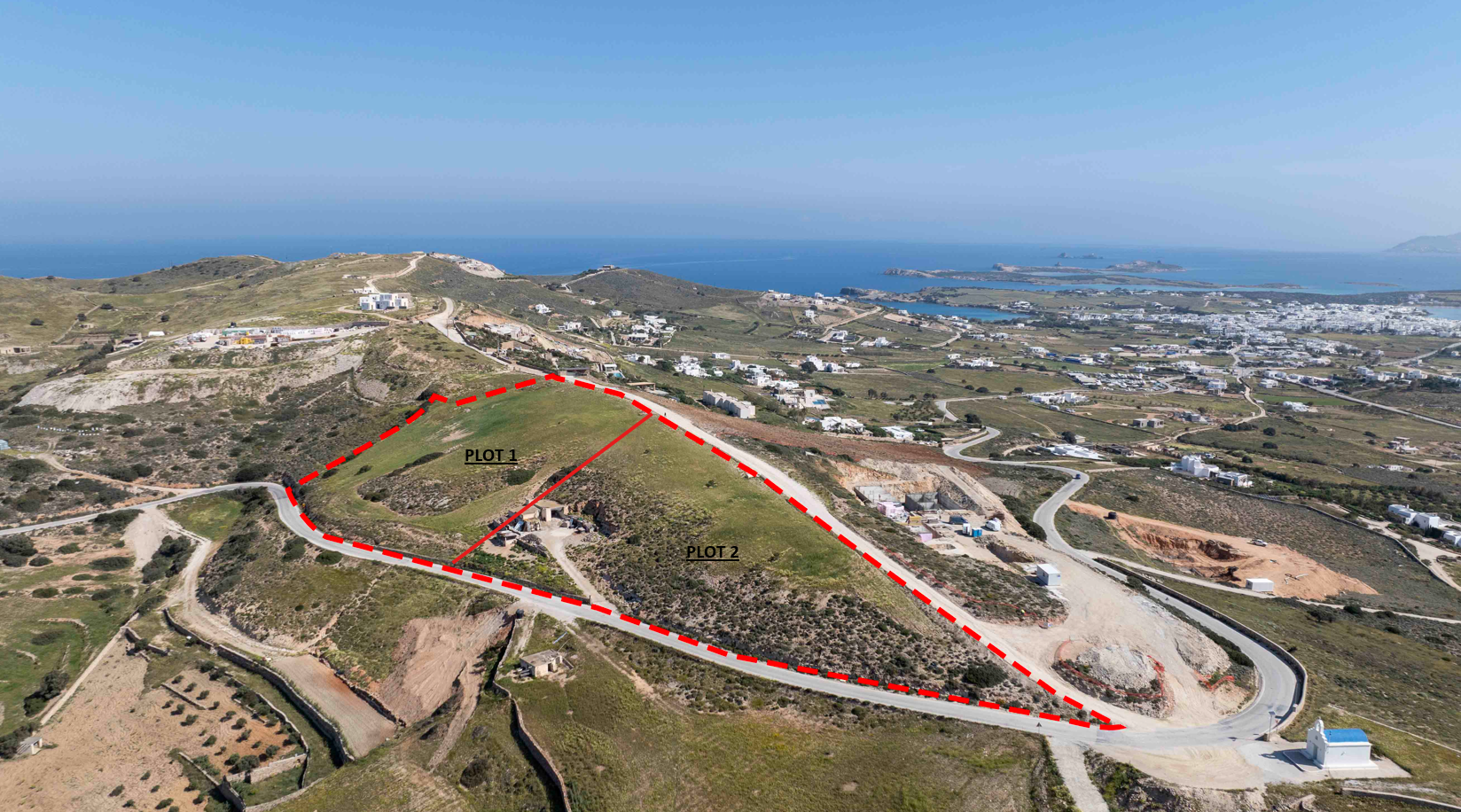 8,500 sq m plot in Antiparos – Panoramic views, near the port