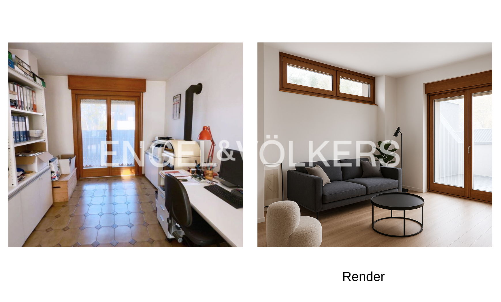 Spacious four-room apartment on top floor