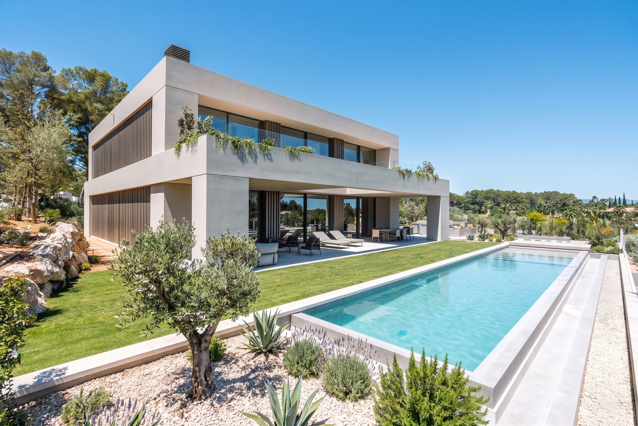 Exquisite designer villa overlooking Son Vida golf course with spa area