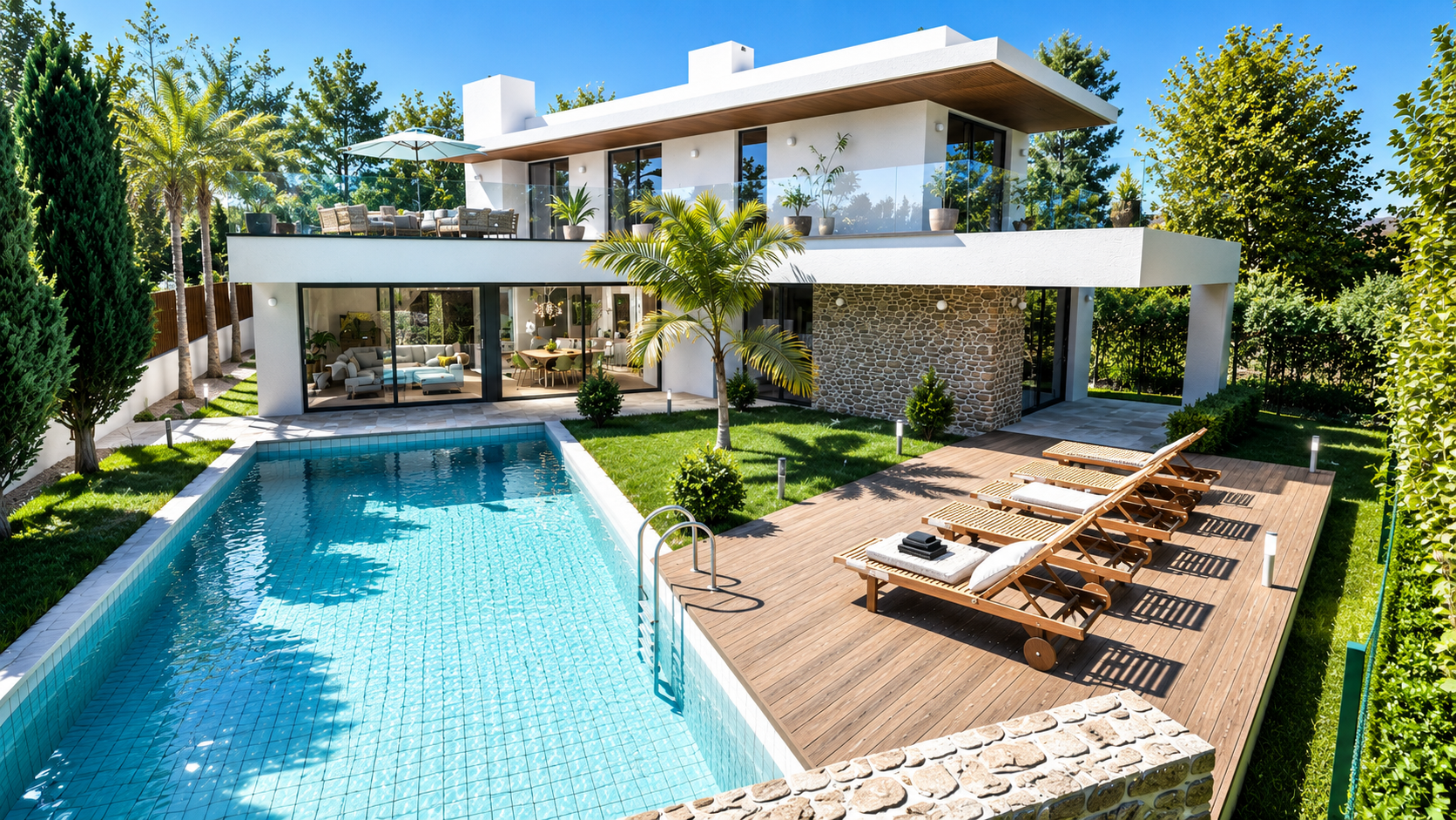 Luxusvilla im Bau, fußläufig zum Strand