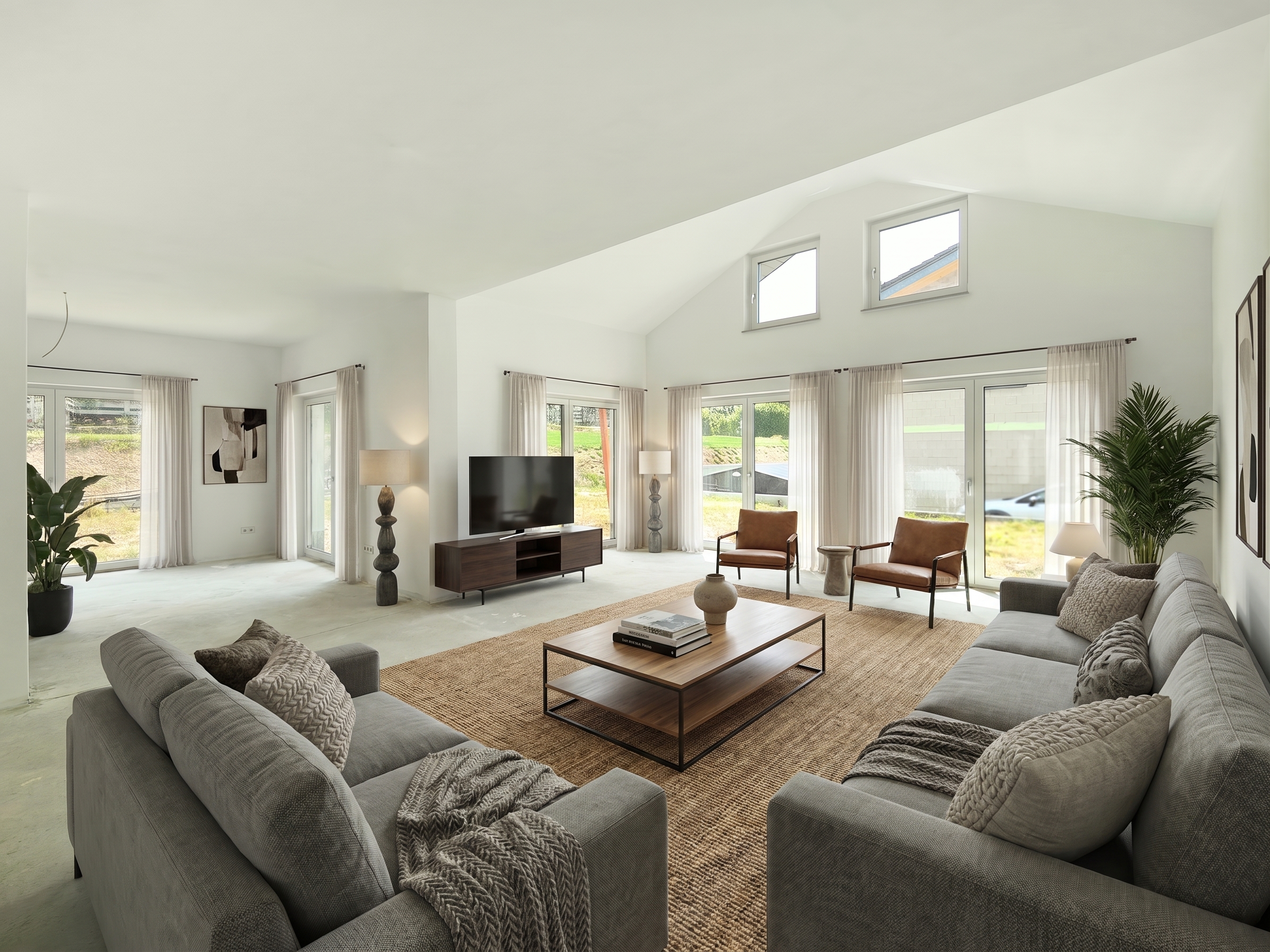 Neubau-Winkelbungalow in naturnaher Lage [AI-modified]