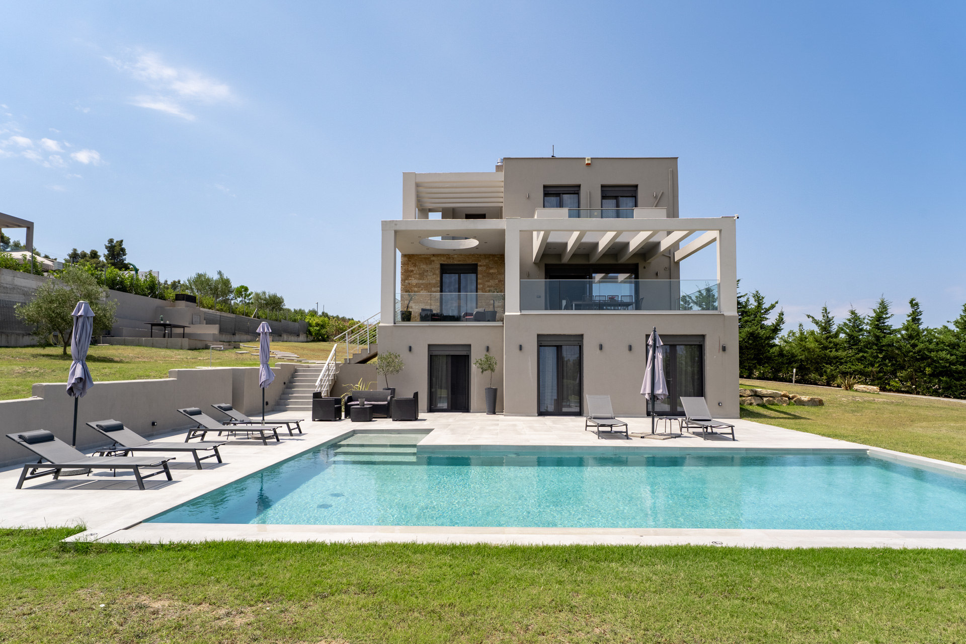 Luxury detached villa with panoramic sea view in Sani