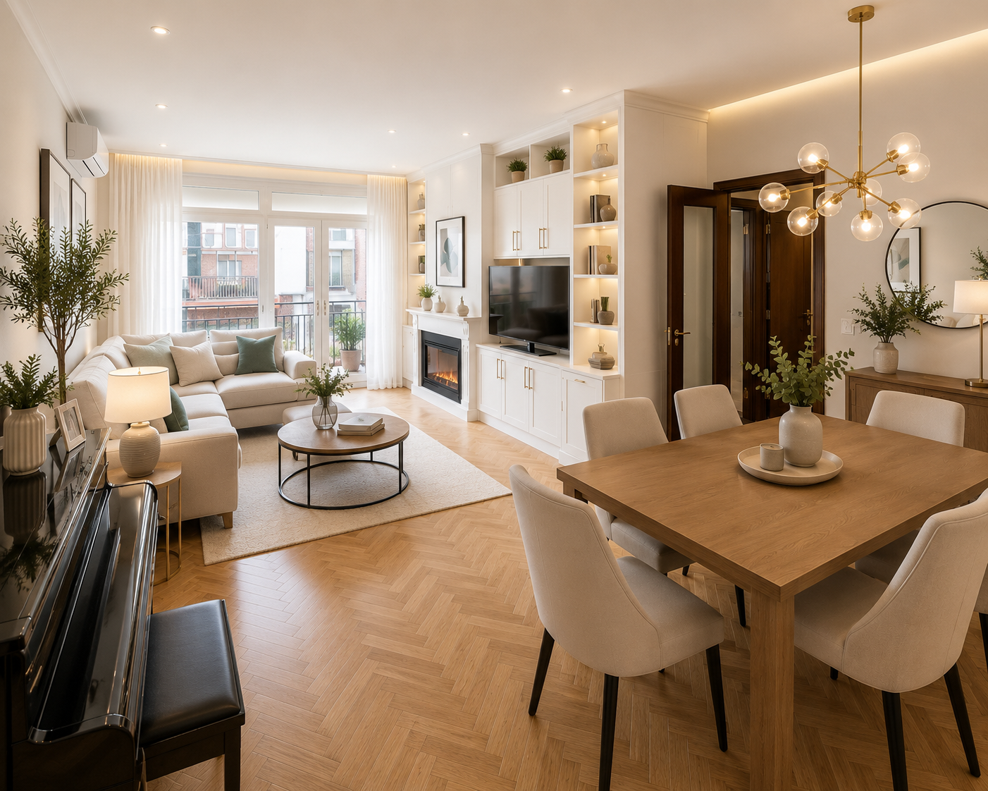 Helle Wohnung im oberen Stock mit Balkon und Panoramablick in der Calabria-Straße