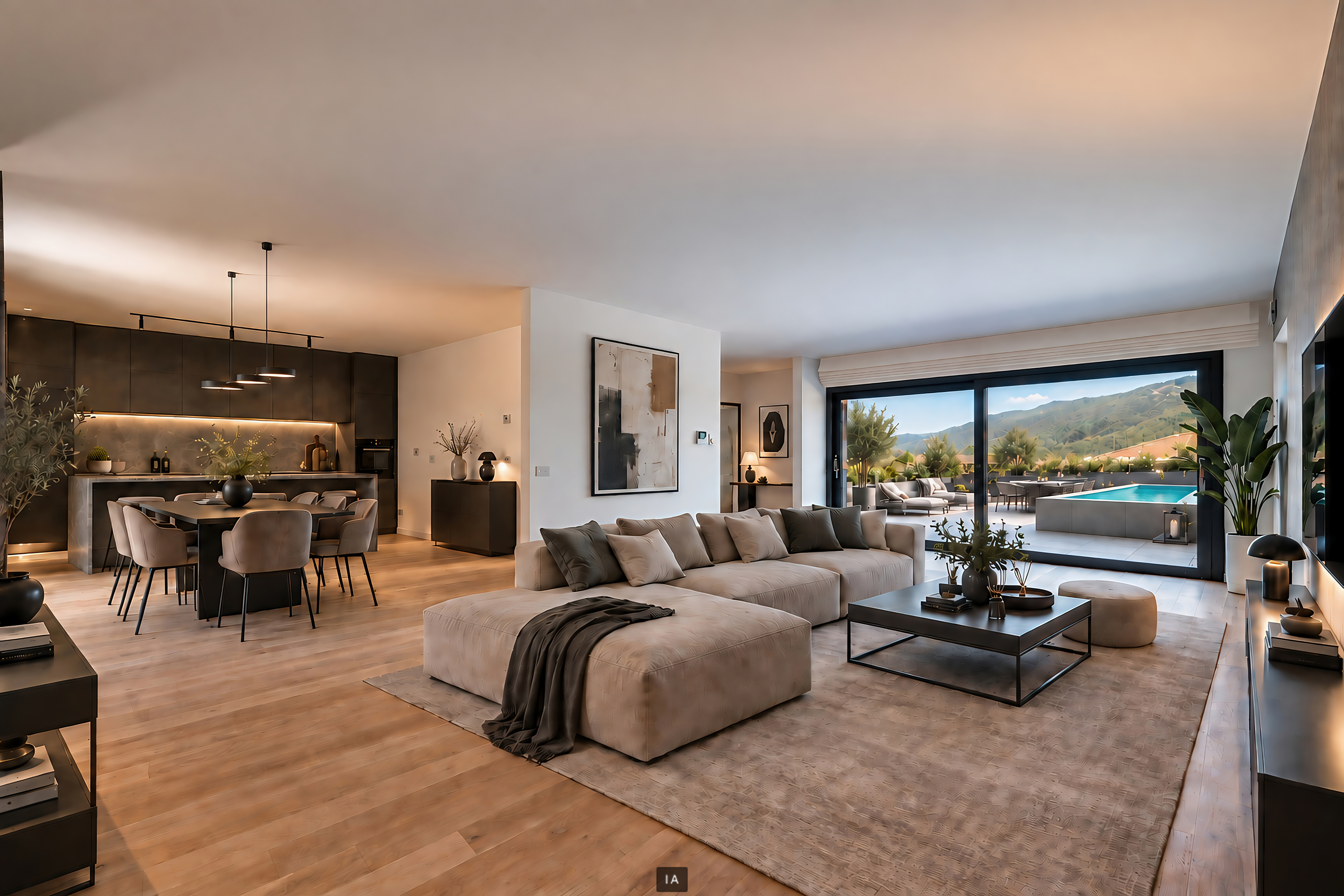 Exclusive penthouse: high-tech, independence, and panoramic terrace [AI-modified]