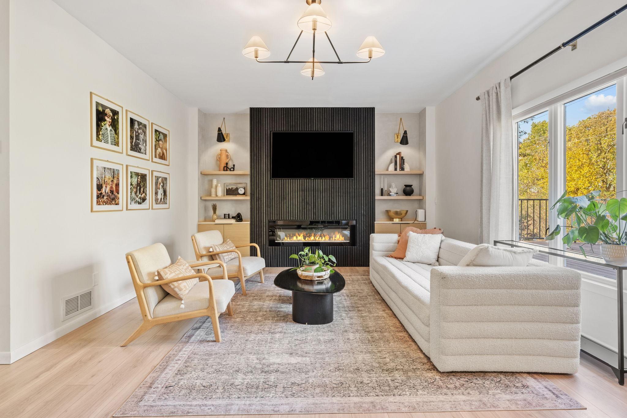 Refined Riverfront Estate: 2024 White Oak & Quartz Remodel
