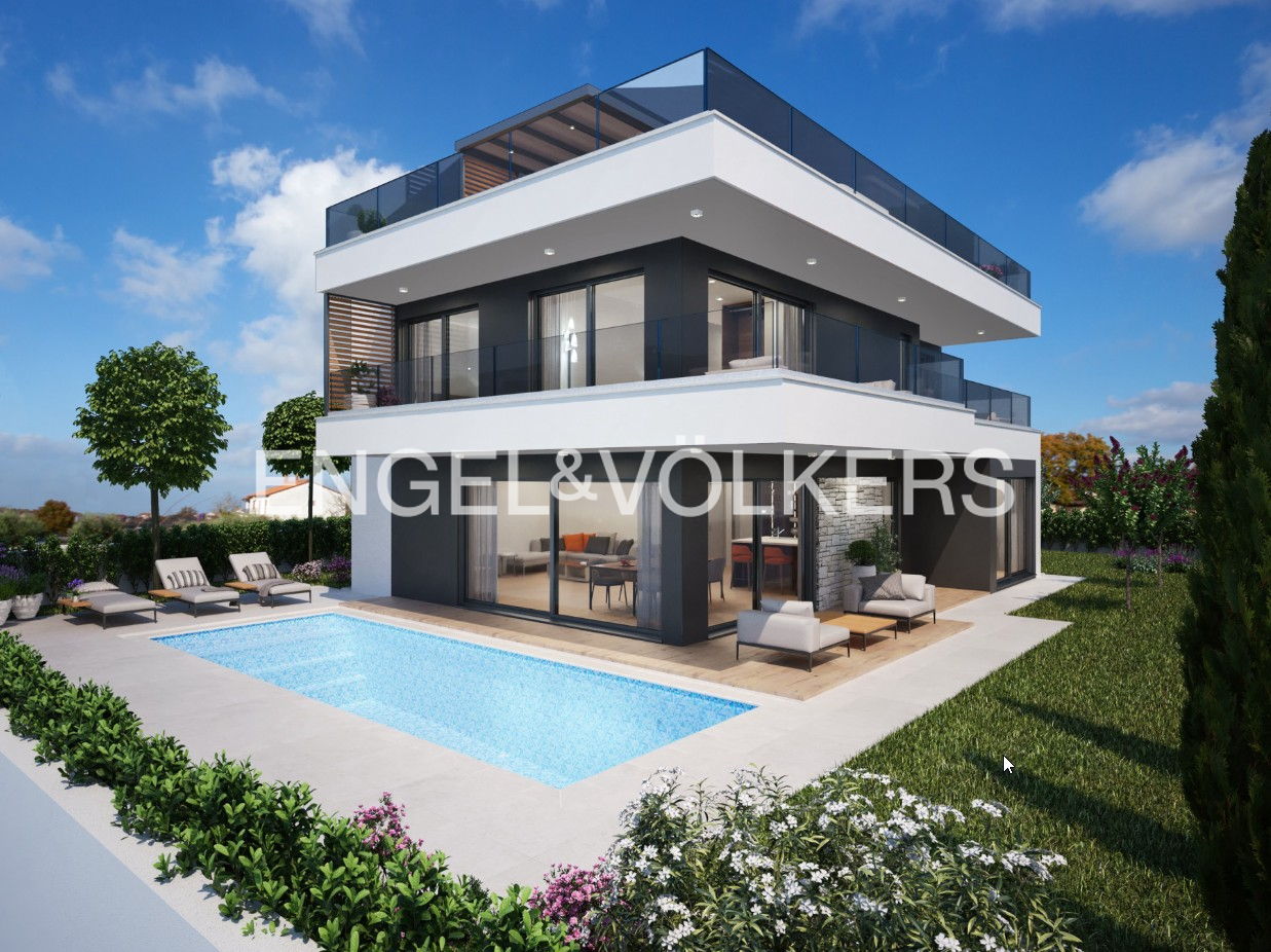 Almost ready: Modern new building with large sea-view rooftop terrace