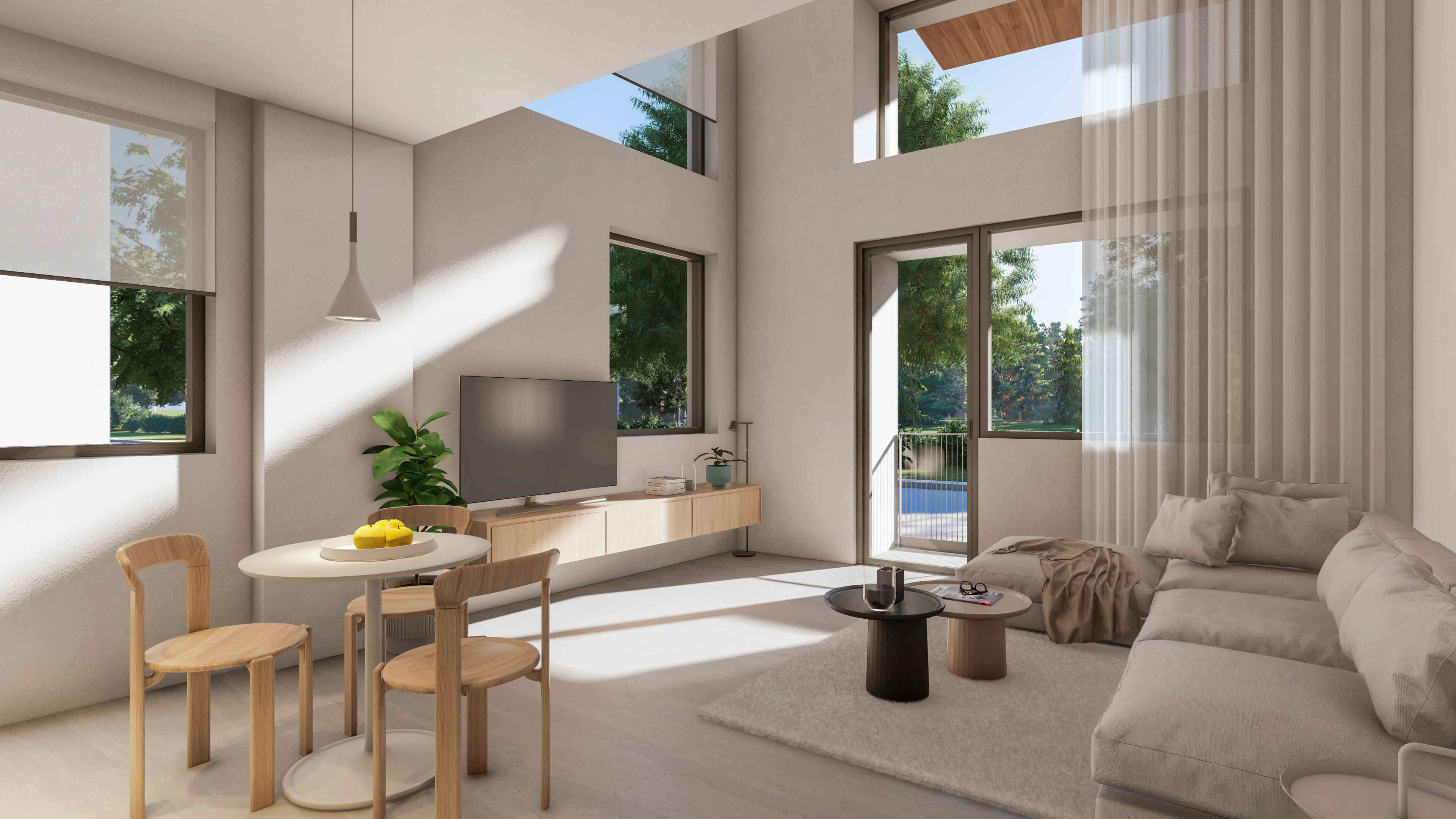 55 sq.m. raised ground-floor apartment with 1 bedroom
