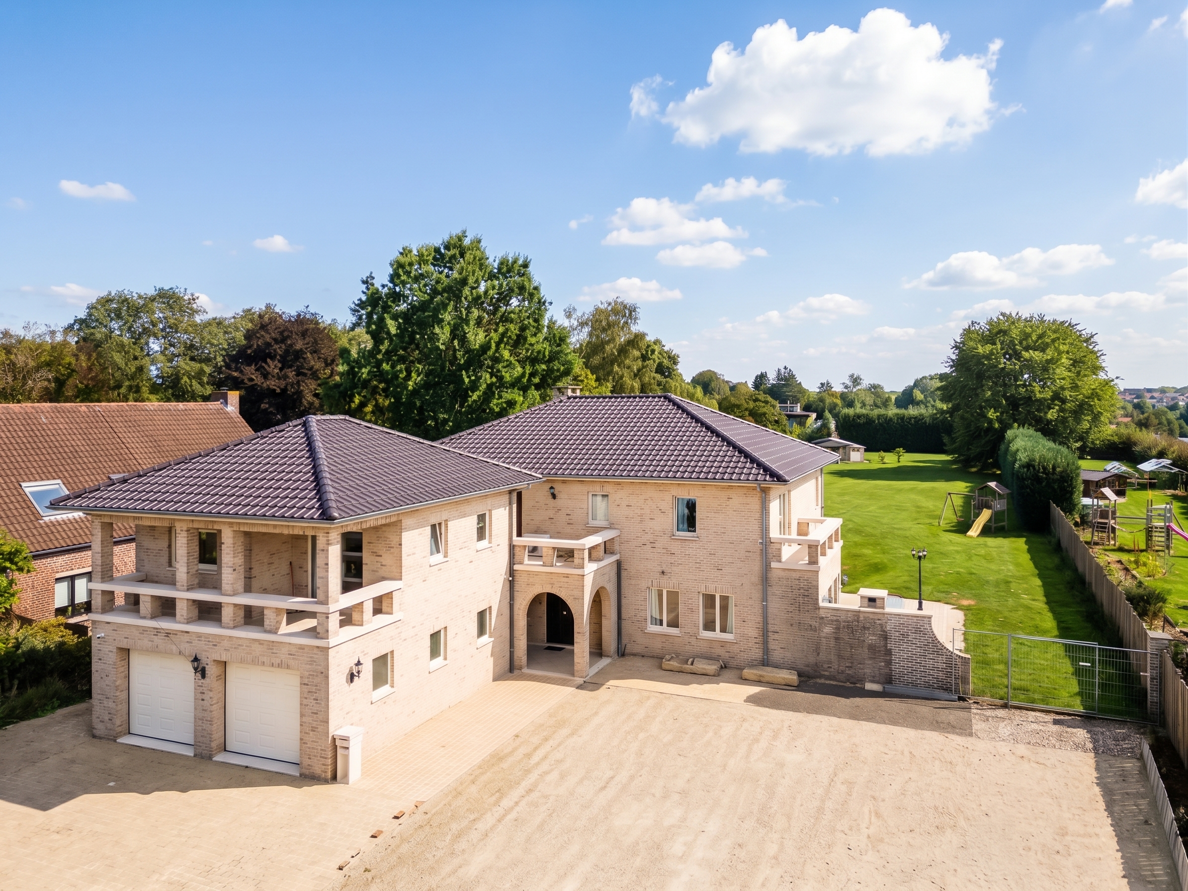 Spacious villa with indoor pool on 3,600 m² of land in Waterloo [AI-modified]